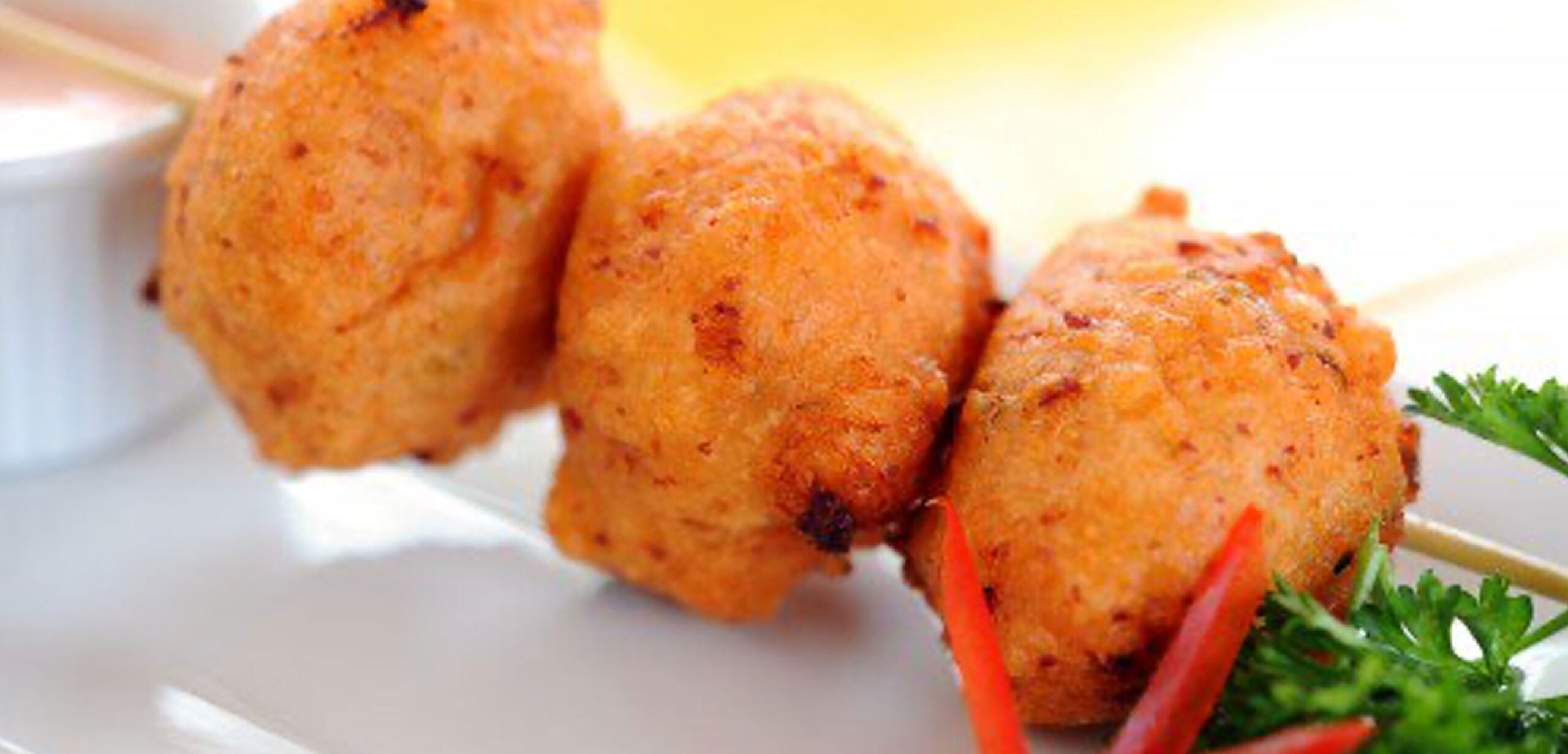 Bahamian themed food on a stick.