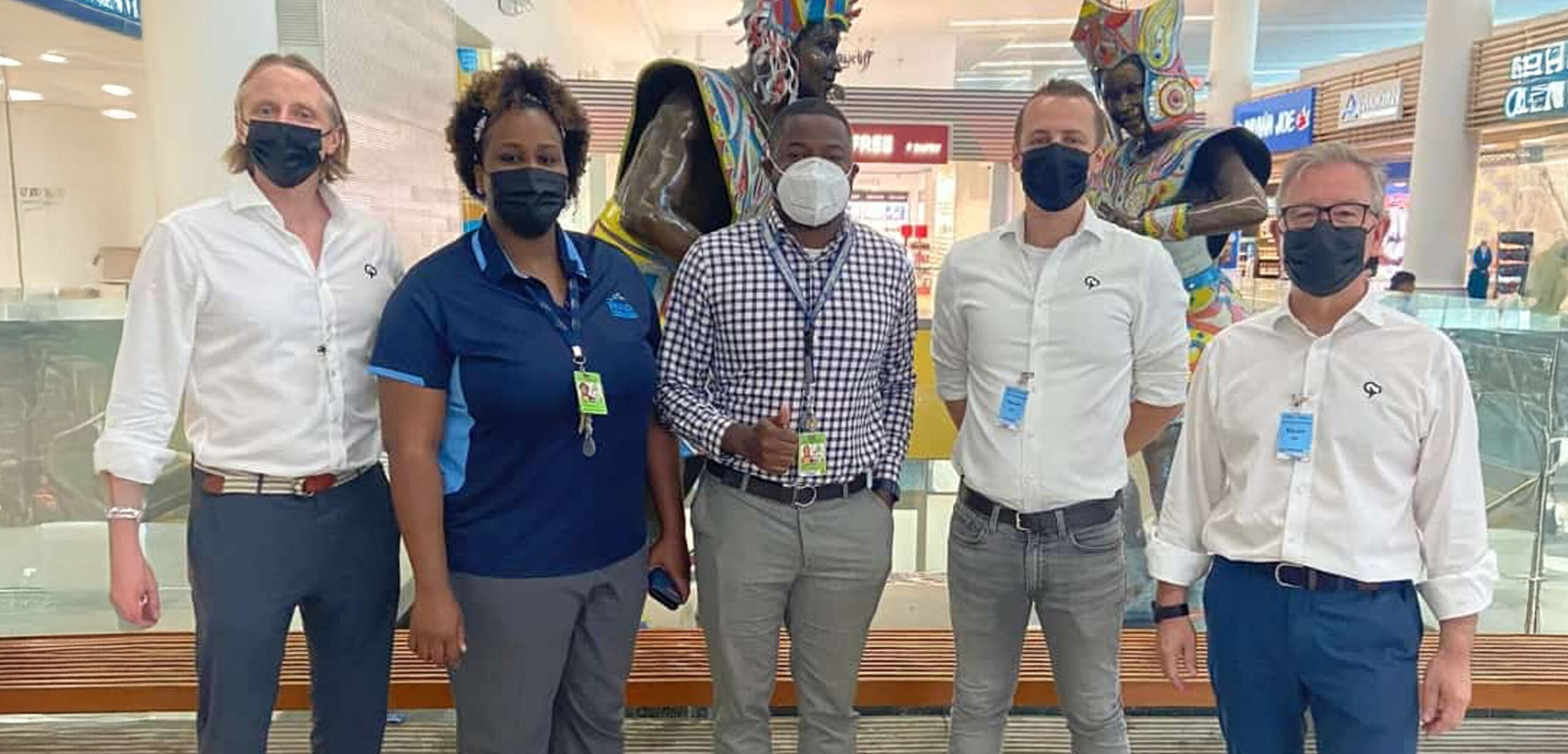 Aerocloud representatives in the airport.