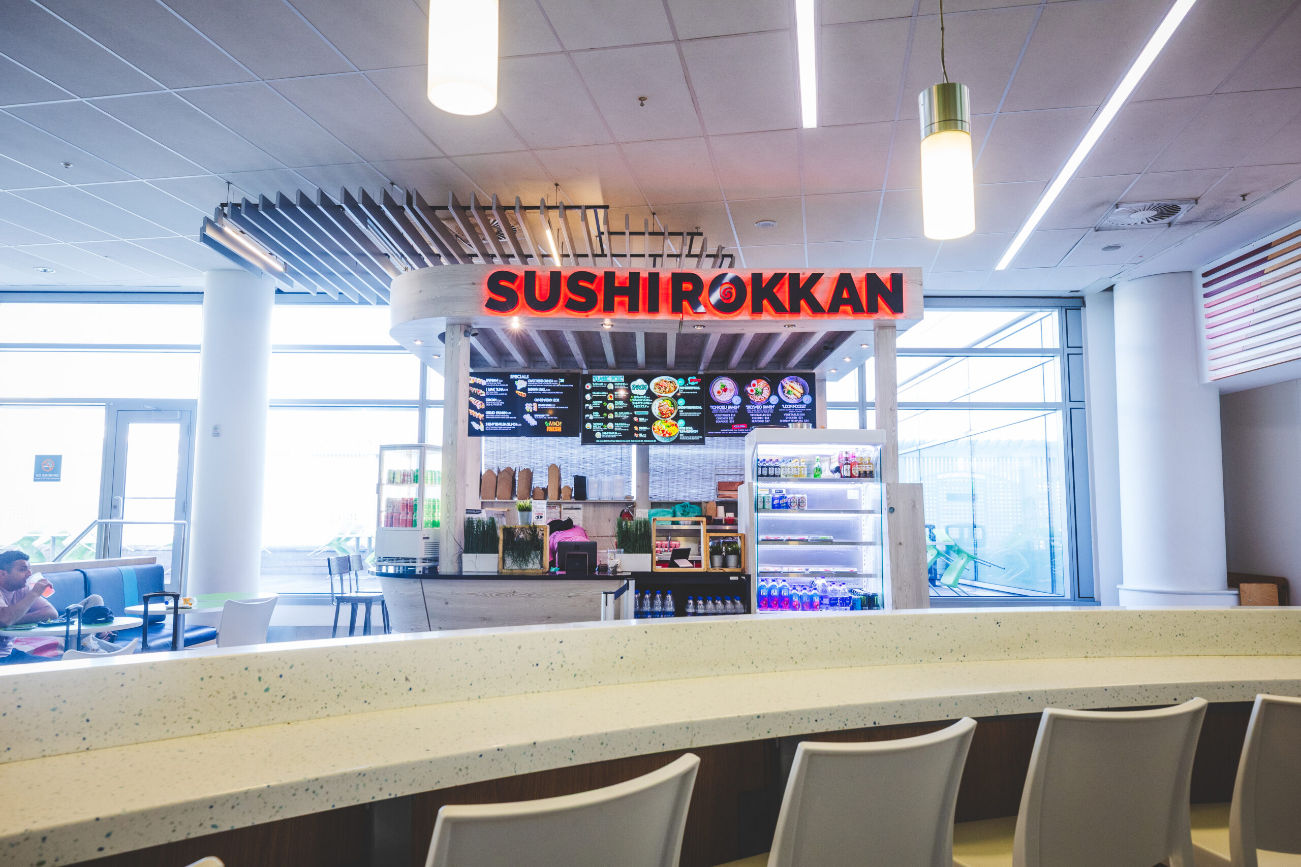 The front of Sushi Rokkan in the airport.